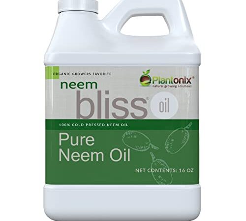 Neem Bliss - Pure Neem Oil for Plants - Organic Neem Oil Spray for Plants, 100% Cold Pressed Neem Oil - OMRI Listed Pure Neem Oil - All-Natural Neem Oil Concentrate Leaf Polish for Plants (16 Fl Oz)