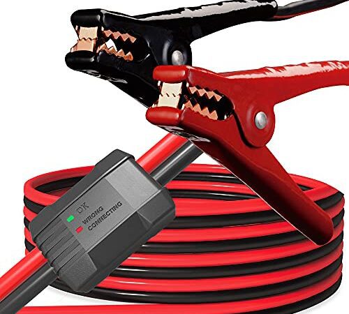 Noone Jumper Cables with Smart-6 Protector, Professional Booster Cables 6 Gauge 16Feet (6AWG x 16Ft) with Carry Bag Included